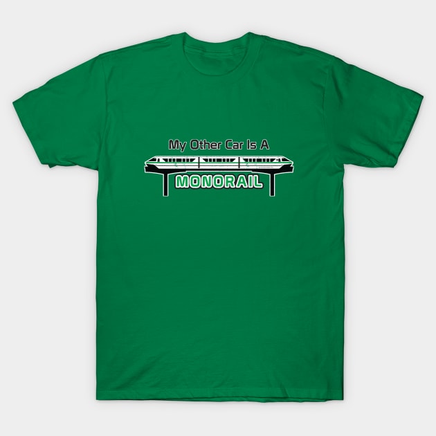 Other Car - Monorail Green T-Shirt by OneLittleSpark